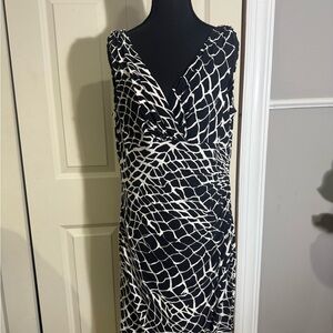 Ralph Lauren Black and White Midi Dress